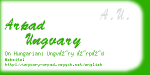 arpad ungvary business card